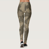 Sepia Country Girl Vist Camouflage Patroon Leggings (Achterkant)