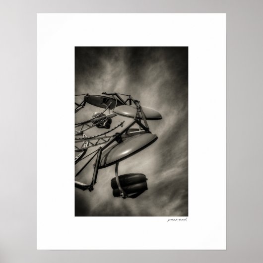 Sepia County Fair Ride Poster Print (Voorkant)