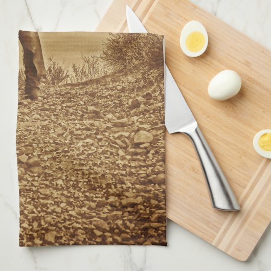 Sepia Cowboy Kitchen Towel Westerne Cowboy Theedoek (Quarter Fold)