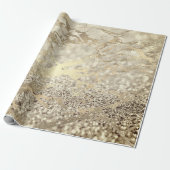 Sepia Creamy Foxier Gold Marble Shiny Metal Stroke Cadeaupapier (Uitgerold)