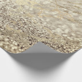 Sepia Creamy Foxier Gold Marble Shiny Metal Stroke Cadeaupapier (Hoek)