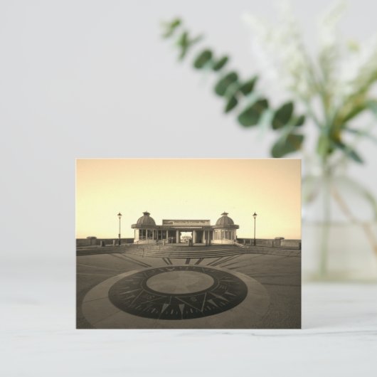 Sepia Cromer Pier briefkaart (Staand voorkant)