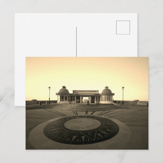 Sepia Cromer Pier briefkaart (Voorkant / Achterkant)