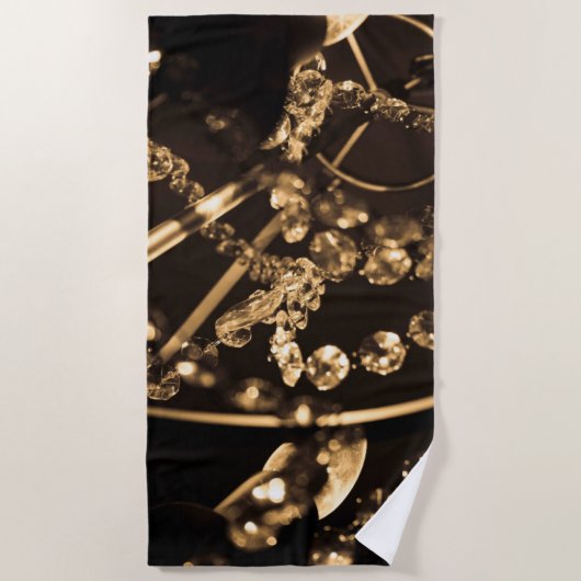 Sepia Crystal Chandelier Abstract Strandlaken (Voorkant)