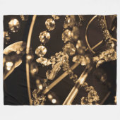 Sepia Crystal Chandelier Fleece Deken (Voorkant (Horizontaal))