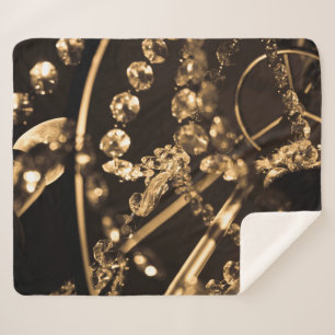 Sepia Crystal Chandelier Sherpa Deken