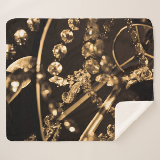Sepia Crystal Chandelier Sherpa Deken
