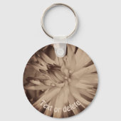  Sepia Dahlia Flower Personalized Sleutelhanger (Voorkant)