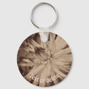 Sepia Dahlia Flower Personalized Sleutelhanger