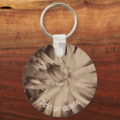 Sepia Dahlia Flower Personalized Sleutelhanger (Achterkant)