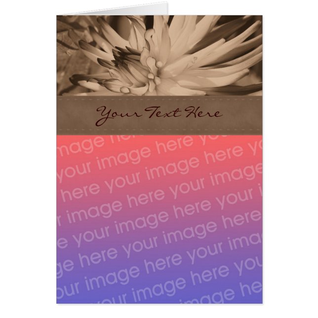 Sepia Dahlia Flower Photo Card (Voorkant)