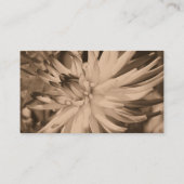 Sepia Dahlia Flower Visitekaartje fotografie (Achterkant)