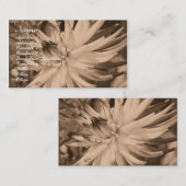 Sepia Dahlia Flower Visitekaartje fotografie (Voorkant / Achterkant)