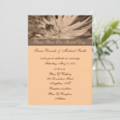 Sepia Dahlia Flower Wedding Invitation Kaart (Staand voorkant)