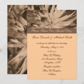 Sepia Dahlia Flower Wedding Invitation Kaart (Voorkant / Achterkant)