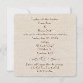Sepia Daisy Wedding Invite Kaart (Achterkant)