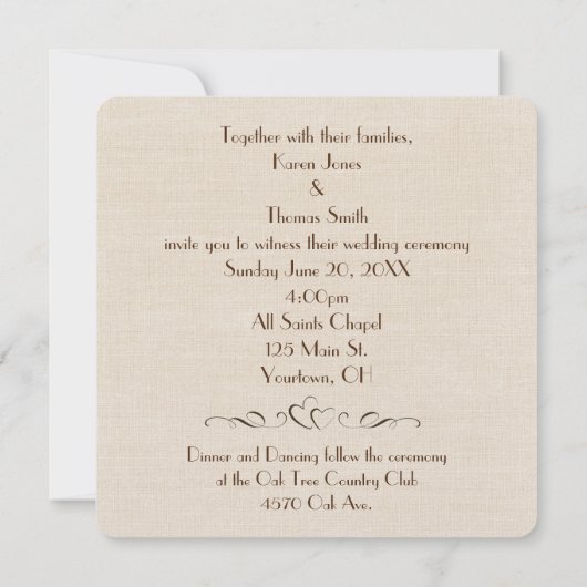 Sepia Daisy Wedding Invite Kaart (Achterkant)