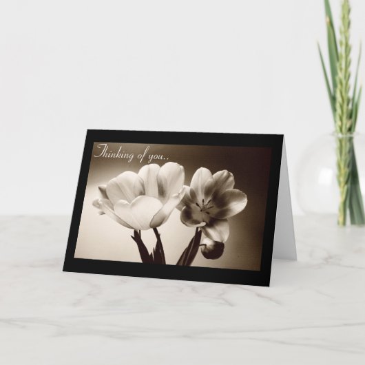 Sepia de Kaart van Customizeable van de Tulpen van (Voorkant)