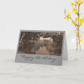 Sepia de Kaart van de Verjaardag (Gele Bloem)