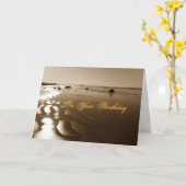 Sepia de Verjaardag van het Strand Kaart (Gele Bloem)