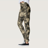 Sepia Death Head Hawk Moths Gothic Raven met Rozen Leggings (Links)
