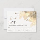 Sepia delicate herfst bloemen bloemenbruiloft RSVP (Voorkant)