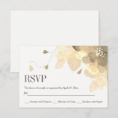 Sepia delicate herfst bloemen bloemenbruiloft RSVP (Voorkant / Achterkant)