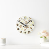  Sepia Dog schildert afdrukken en haren Ronde Klok (Huis)