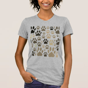 Sepia Dog schildert alle afdrukken over T-shirt