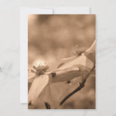 Sepia Dogwood Floral Wedding Save the Date Kaart (Achterkant)