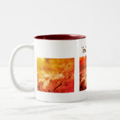 Sepia Dogwood Flower Tweekleurige Koffiemok (Links)