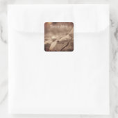  Sepia Dogwood Flowers Gepersonaliseerd Vierkante Sticker (Tas)