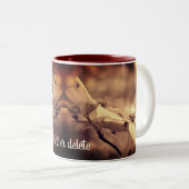 Sepia Dogwood Flowers Persoonlijk Tweekleurige Koffiemok (Voorkant rechts)