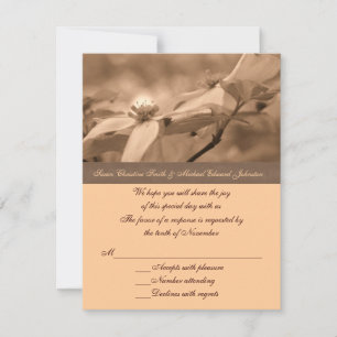 Sepia Dogwood Weduwsreactie RSVP-kaart RSVP Kaartje