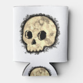 Sepia Dotted Halftone Skull Waterverf Blikjeskoeler (Voorkant)