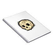 Sepia Dotted Halftone Skull Waterverf Notitieboek (Rechterzijde)