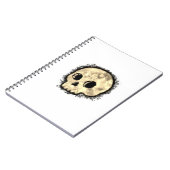 Sepia Dotted Halftone Skull Waterverf Notitieboek (Linkerzijde)