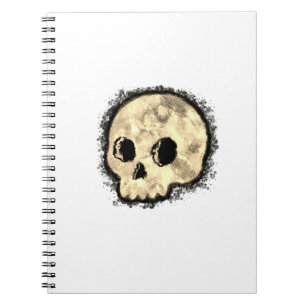 Sepia Dotted Halftone Skull Waterverf Notitieboek