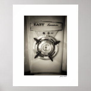Sepia Easy Spindrier Dial Poster Afdruk