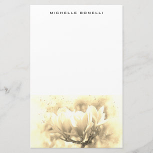 Sepia Eenvoudig Minimalistisch Professioneel Bloem Briefpapier