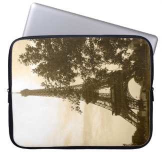 Sepia Eiffel Tower Laptop Sleeve