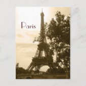 Sepia Eiffel Tower—Parijs Briefkaart (Voorkant)