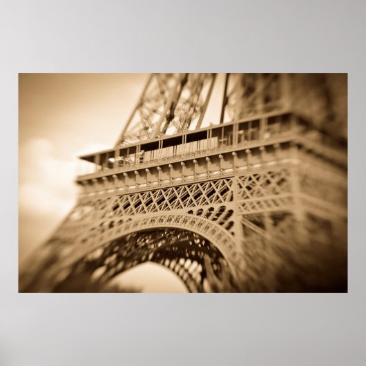 Sepia Eiffel Tower, Parijs, Frankrijk Poster (Voorkant)