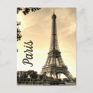 Sepia Eiffel Tower Paris Europe Foto Briefkaart