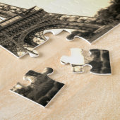 Sepia Eiffel Tower Paris Europe Foto Legpuzzel (Zijkant)