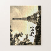Sepia Eiffel Tower Paris Europe Foto Legpuzzel (Verticaal)
