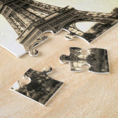 Sepia Eiffel Tower Paris Europe Foto Legpuzzel (Zijkant)