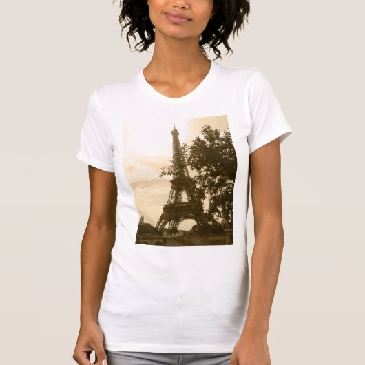 Sepia Eiffel Tower T-shirt (Voorkant)