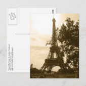 Sepia Eiffeltoren Briefkaart (Voorkant / Achterkant)