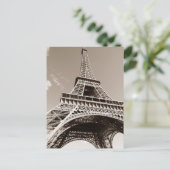 Sepia Eiffeltoren Liefde Romance Paris Europe Briefkaart (Staand voorkant)